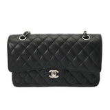 CHANEL シャネル マトラッセ Wフラップ Wチェーンショルダー 25 ブラック A01112 レディース キャビアスキン ショルダーバッグ Aランク 中古 銀蔵