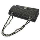 CHANEL シャネル マトラッセ Wフラップ Wチェーンショルダー 25 ブラック A01112 レディース キャビアスキン ショルダーバッグ Aランク 中古 銀蔵