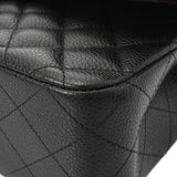 CHANEL シャネル マトラッセ Wフラップ Wチェーンショルダー 25 ブラック A01112 レディース キャビアスキン ショルダーバッグ Aランク 中古 銀蔵