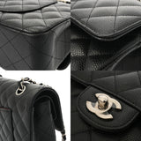 CHANEL シャネル マトラッセ Wフラップ Wチェーンショルダー 25 ブラック A01112 レディース キャビアスキン ショルダーバッグ Aランク 中古 銀蔵