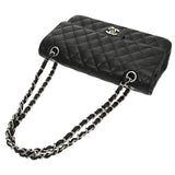 CHANEL シャネル マトラッセ Wフラップ Wチェーンショルダー 25 ブラック A01112 レディース キャビアスキン ショルダーバッグ Aランク 中古 銀蔵