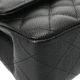CHANEL シャネル マトラッセ Wフラップ Wチェーンショルダー 25 ブラック A01112 レディース キャビアスキン ショルダーバッグ Aランク 中古 銀蔵