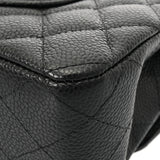 CHANEL シャネル マトラッセ Wフラップ Wチェーンショルダー 25 ブラック A01112 レディース キャビアスキン ショルダーバッグ Aランク 中古 銀蔵