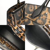 LOUIS VUITTON ルイヴィトン シティスティーマー レオパード ブラック/ブラウン レディース レザー 2WAYバッグ Bランク 中古 銀蔵