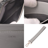 CHRISTIAN DIOR クリスチャンディオール CDダイヤモンド グレー レディース PVC レザー クラッチバッグ ABランク 中古 銀蔵