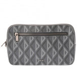 CHRISTIAN DIOR クリスチャンディオール CDダイヤモンド グレー レディース PVC レザー クラッチバッグ ABランク 中古 銀蔵