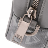 CHRISTIAN DIOR クリスチャンディオール CDダイヤモンド グレー レディース PVC レザー クラッチバッグ ABランク 中古 銀蔵