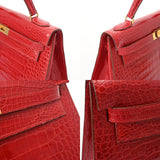 HERMES エルメス ケリー 32 外縫い 2WAY ルージュヴィフ ○Y刻印(1995年頃) レディース ポロサスリセ ハンドバッグ ABランク 中古 銀蔵