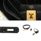 HERMES エルメス ケリー 32 外縫い 2WAY ブラック ○T刻印(1990年頃) レディース アリゲーター ハンドバッグ ABランク 中古 銀蔵