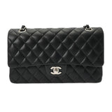 CHANEL シャネル マトラッセ Wフラップ Wチェーンショルダー 25 ブラック A01112 レディース ラムスキン ショルダーバッグ Aランク 中古 銀蔵