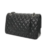 CHANEL シャネル マトラッセ Wフラップ Wチェーンショルダー 25 ブラック A01112 レディース ラムスキン ショルダーバッグ Aランク 中古 銀蔵