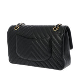CHANEL シャネル マトラッセ Wフラップ Wチェーンショルダー 25 Vステッチ ブラック A01112 レディース キャビアスキン ショルダーバッグ ABランク 中古 銀蔵