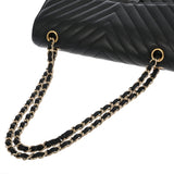 CHANEL シャネル マトラッセ Wフラップ Wチェーンショルダー 25 Vステッチ ブラック A01112 レディース キャビアスキン ショルダーバッグ ABランク 中古 銀蔵