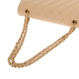 CHANEL シャネル マトラッセ Wフラップ Wチェーンショルダー 25 ベージュ A01112 レディース ラムスキン ショルダーバッグ Aランク 中古 銀蔵