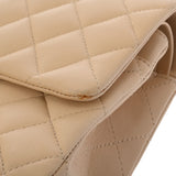 CHANEL シャネル マトラッセ Wフラップ Wチェーンショルダー 25 ベージュ A01112 レディース ラムスキン ショルダーバッグ Aランク 中古 銀蔵