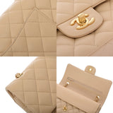 CHANEL シャネル マトラッセ Wフラップ Wチェーンショルダー 25 ベージュ A01112 レディース ラムスキン ショルダーバッグ Aランク 中古 銀蔵