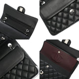 CHANEL シャネル マトラッセ Wフラップ Wチェーンショルダー 25 ブラック A01112 レディース ラムスキン ショルダーバッグ Aランク 中古 銀蔵