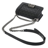 CHANEL シャネル ボーイシャネル チェーンショルダー 20cm ブラック A67085 レディース キャビアスキン ショルダーバッグ Aランク 中古 銀蔵