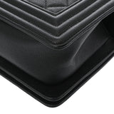 CHANEL シャネル ボーイシャネル チェーンショルダー 20cm ブラック A67085 レディース キャビアスキン ショルダーバッグ Aランク 中古 銀蔵