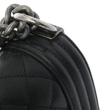 CHANEL シャネル ボーイシャネル チェーンショルダー 20cm ブラック A67085 レディース キャビアスキン ショルダーバッグ Aランク 中古 銀蔵
