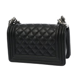 CHANEL シャネル ボーイシャネル チェーンショルダー 20cm ブラック A67085 レディース キャビアスキン ショルダーバッグ Aランク 中古 銀蔵