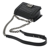 CHANEL シャネル ボーイシャネル チェーンショルダー 20cm ブラック A67085 レディース キャビアスキン ショルダーバッグ Aランク 中古 銀蔵
