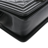 CHANEL シャネル ボーイシャネル チェーンショルダー 20cm ブラック A67085 レディース キャビアスキン ショルダーバッグ Aランク 中古 銀蔵
