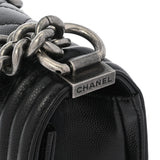 CHANEL シャネル ボーイシャネル チェーンショルダー 20cm ブラック A67085 レディース キャビアスキン ショルダーバッグ Aランク 中古 銀蔵