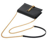 SAINT LAURENT サンローラン ケイトタッセルスモール ブラック 474366 レディース グレインドプードルレザー ショルダーバッグ Aランク 中古 銀蔵