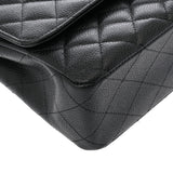 CHANEL シャネル マトラッセ Wフラップ Wチェーンショルダー 25 ブラック A01112 レディース キャビアスキン ショルダーバッグ ABランク 中古 銀蔵