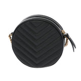 SAINT LAURENT サンローラン ヴィニル チェーンショルダー ブラック レディース レザー ショルダーバッグ Aランク 中古 銀蔵