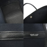 HERMES エルメス ガーデンパーティ PM ネイビー/グレー □K刻印(2007年頃) レディース ネゴンダ トワルソーアッシュ ハンドバッグ Bランク 中古 銀蔵