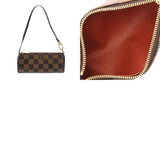 LOUIS VUITTON ルイヴィトン ダミエ パピヨン GM ブラウン レッド N51303 レディース ダミエキャンバス ハンドバッグ Aランク 中古 銀蔵