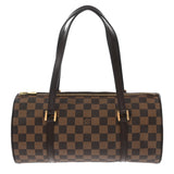 LOUIS VUITTON ルイヴィトン ダミエ パピヨン GM ブラウン レッド N51303 レディース ダミエキャンバス ハンドバッグ Aランク 中古 銀蔵