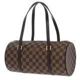 LOUIS VUITTON ルイヴィトン ダミエ パピヨン GM ブラウン レッド N51303 レディース ダミエキャンバス ハンドバッグ Aランク 中古 銀蔵