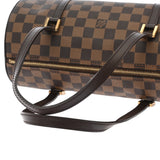 LOUIS VUITTON ルイヴィトン ダミエ パピヨン GM ブラウン レッド N51303 レディース ダミエキャンバス ハンドバッグ Aランク 中古 銀蔵