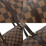 LOUIS VUITTON ルイヴィトン ダミエ パピヨン GM ブラウン レッド N51303 レディース ダミエキャンバス ハンドバッグ Aランク 中古 銀蔵