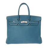 HERMES エルメス バーキン 35 ブルージーン □I刻印(2005年頃) ユニセックス トリヨンクレマンス ハンドバッグ ABランク 中古 銀蔵