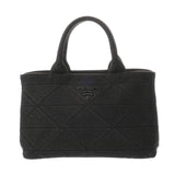 PRADA プラダ カナパ ミニトート 新型 ブラック 1BG439 レディース キャンバス ハンドバッグ ABランク 中古 銀蔵