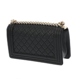 CHANEL シャネル ボーイシャネル チェーンショルダー 25cm ブラック A67086 レディース キャビアスキン ショルダーバッグ Aランク 中古 銀蔵