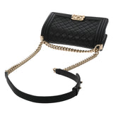 CHANEL シャネル ボーイシャネル チェーンショルダー 25cm ブラック A67086 レディース キャビアスキン ショルダーバッグ Aランク 中古 銀蔵