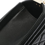 CHANEL シャネル ボーイシャネル チェーンショルダー 25cm ブラック A67086 レディース キャビアスキン ショルダーバッグ Aランク 中古 銀蔵