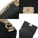 CHANEL シャネル ボーイシャネル チェーンショルダー 25cm ブラック A67086 レディース キャビアスキン ショルダーバッグ Aランク 中古 銀蔵