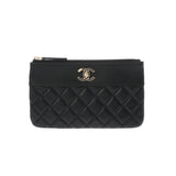 CHANEL シャネル マトラッセ ポーチ ブラック ユニセックス ラムスキン ポーチ ABランク 中古 銀蔵