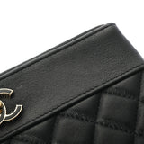 CHANEL シャネル マトラッセ ポーチ ブラック ユニセックス ラムスキン ポーチ ABランク 中古 銀蔵