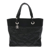CHANEL シャネル パリビアリッツ トートバッグ MM ブラック A34209 レディース キャンバス/レザー トートバッグ Aランク 中古 銀蔵