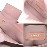 CHANEL シャネル マトラッセ チェーンショルダー ピンク レディース ラムスキン フェイクパール ショルダーバッグ ABランク 中古 銀蔵