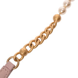 CHANEL シャネル マトラッセ チェーンショルダー ピンク レディース ラムスキン フェイクパール ショルダーバッグ ABランク 中古 銀蔵