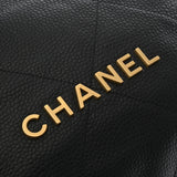 CHANEL シャネル シャネル 22 スモールハンドバッグ ブラック ゴールド金具 AS3260 レディース ソフトグレインカーフ ハンドバッグ Aランク 中古 銀蔵
