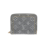 LOUIS VUITTON ルイヴィトン モノグラムデニム ジッピーコインパース グレー M14277 レディース モノグラムデニム コインケース Aランク 中古 銀蔵